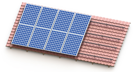 techo de tejas de montaje solar